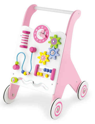 LeNoSa Lauflernwagen activity Baby Walker - Motorikspielzeug - Lauflernhilfe Pink