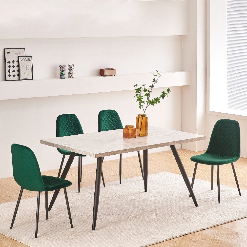 JYMTOM Esszimmerstuhl mit Rückenlehne, aus Samt/künstlichem Wildleder, Scan günstig online kaufen