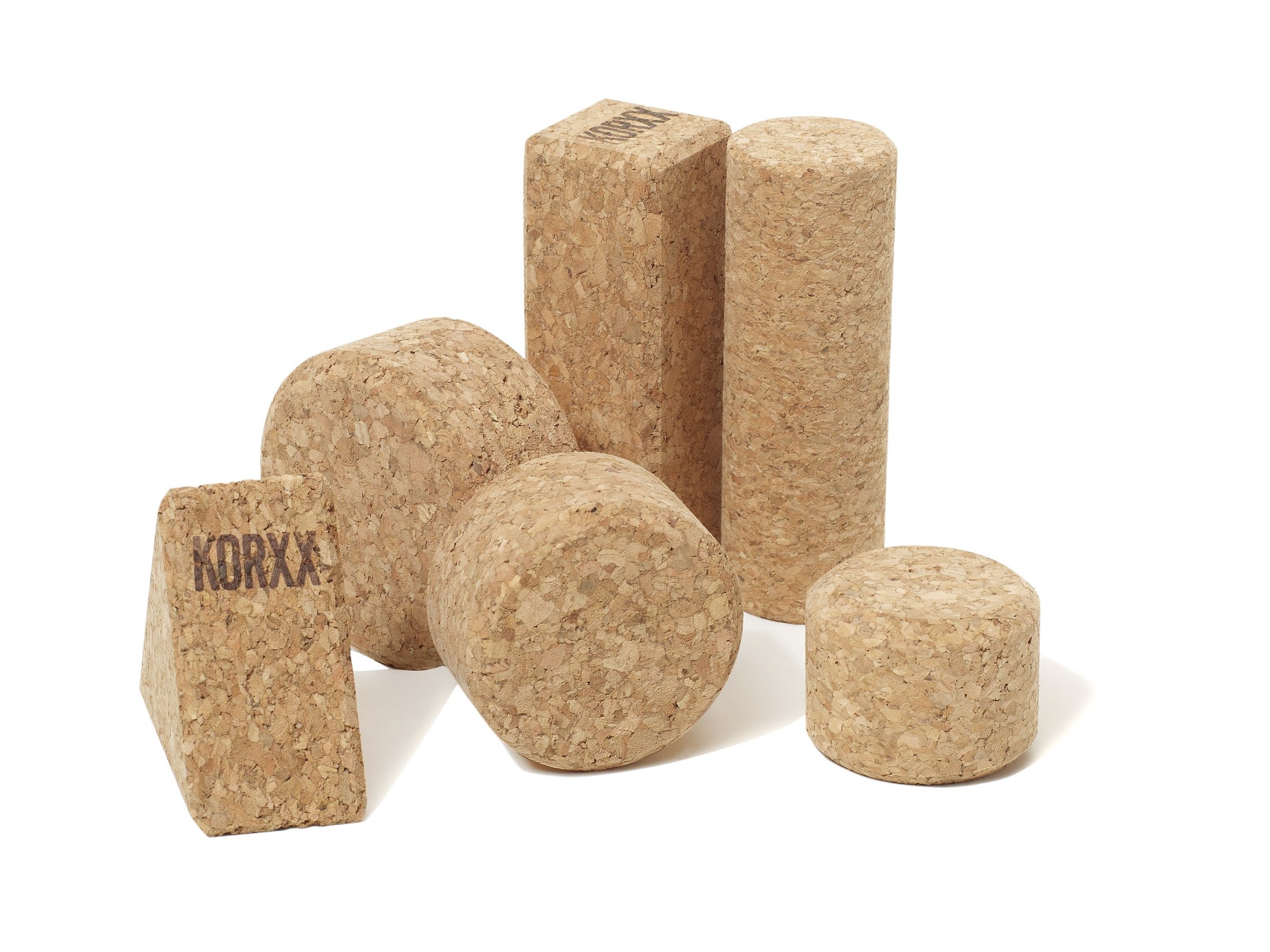 KORXX Naturfarbene Korkbauklötze in verschiedenen Formen, 28 Teile Конструктора, (Korkbauklötze, 28 Bausteine aus Kork in verschiedenen Formen), Made in Europe