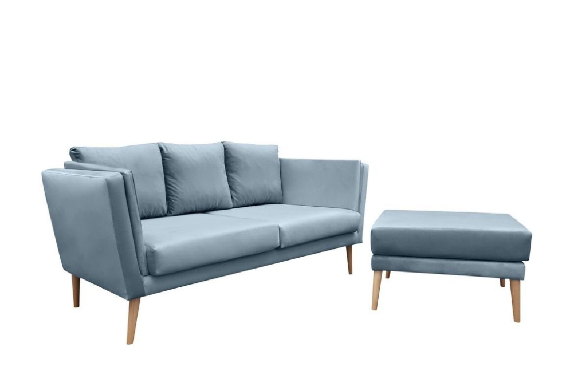 Modernes Couch Polster Sitz Design JVmoebel Sofa Europe Made Hellblau in Sofa, Wohnlandschaft