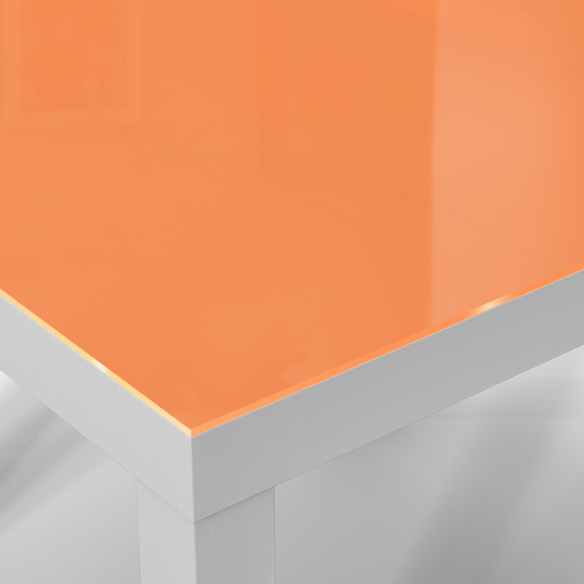 DEQORI Couchtisch 'Unifarben Glastisch Orange', Beistelltisch - Glas Weiß modern