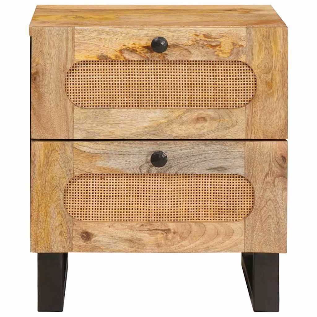 vidaXL Nachttisch Nachttisch Natur 40 x 33 x 46 cm Massivholz (1-St)