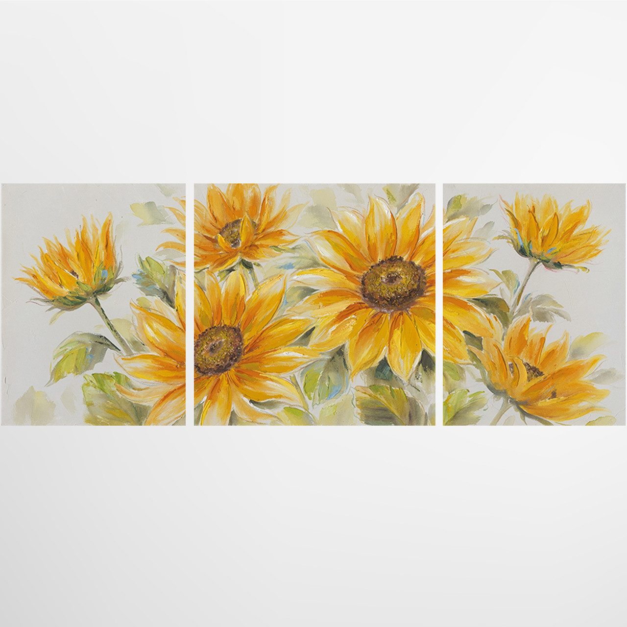ArtUniverse Gemälde Leinwandbild Zarte Sonnenblumen 80 x 200 cm, Naturmotiv