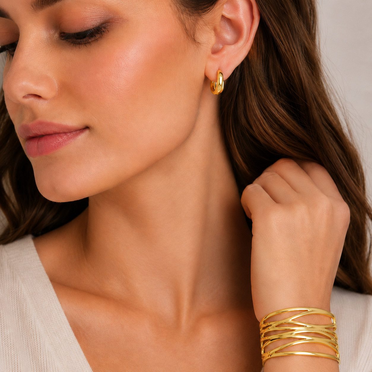 XCOAST Creolen-Set Edelstahl-Creolen mit 18K Goldbeschichtung – elegant, farbecht (perfekte Geschenkidee, 2-tlg., Hautfreundlich & hypoallergen: Aus 316L Edelstahl), Edelstahl 316