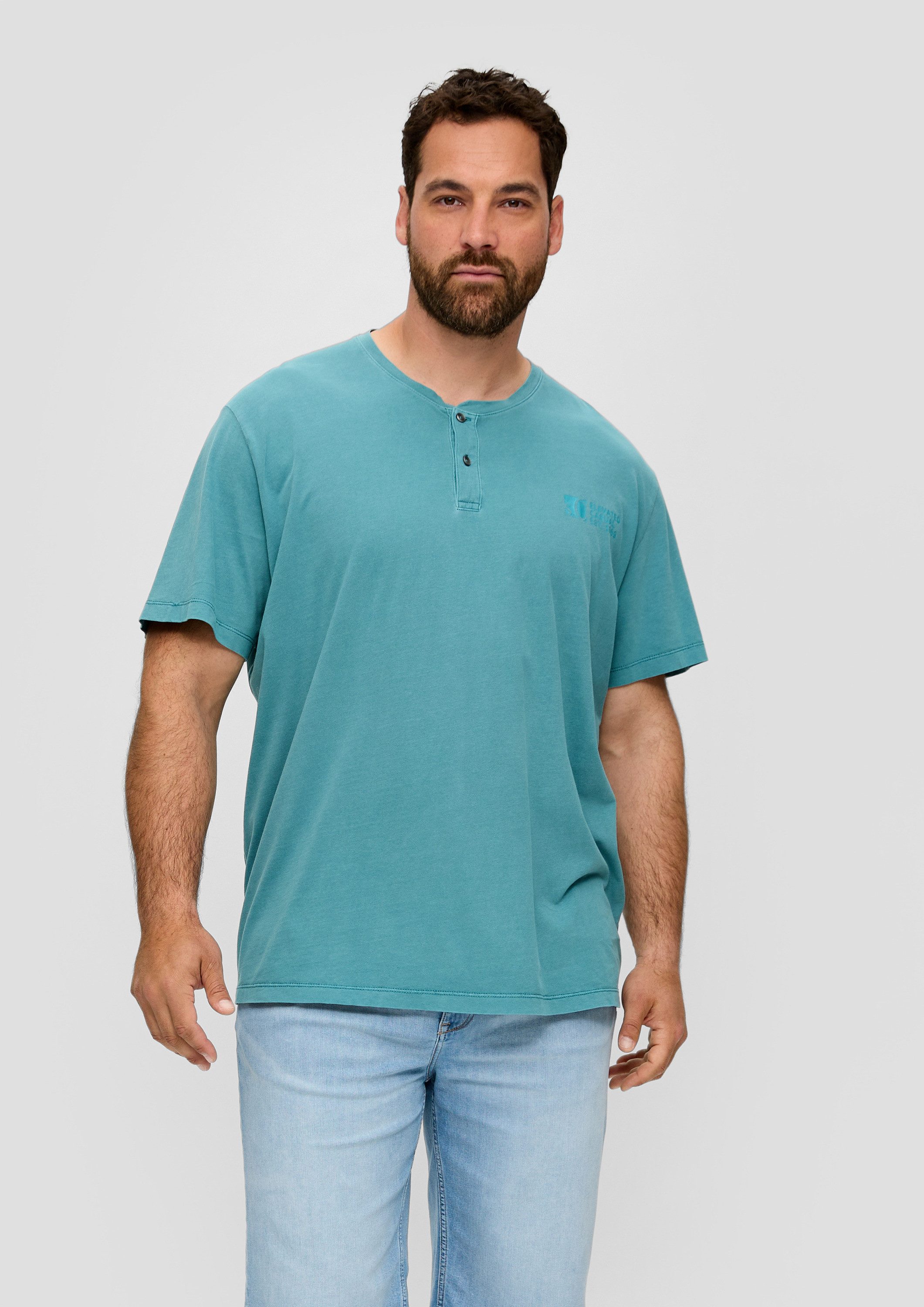 s.Oliver Kurzarmshirt T-Shirt T-Shirt mit Garment Dye und Henley-Ausschnitt günstig online kaufen
