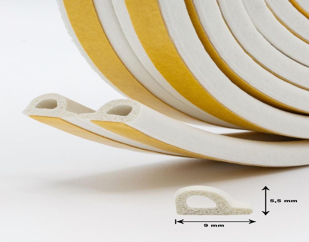 laro Türdichtband Türdichtung Weiß 9mmx5,5mm 3x6m/6x6m/9x6m Selbstklebendes Profil, (3-St)