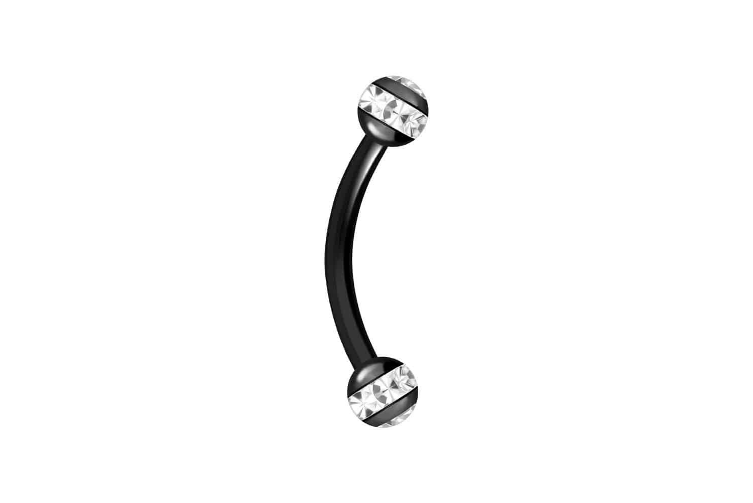PIERCINGLINE Bauchnabelpiercing Chirurgenstahl Banane EPOXY-RING-KUGELN + KRISTALLE (Bananen, 1-tlg)