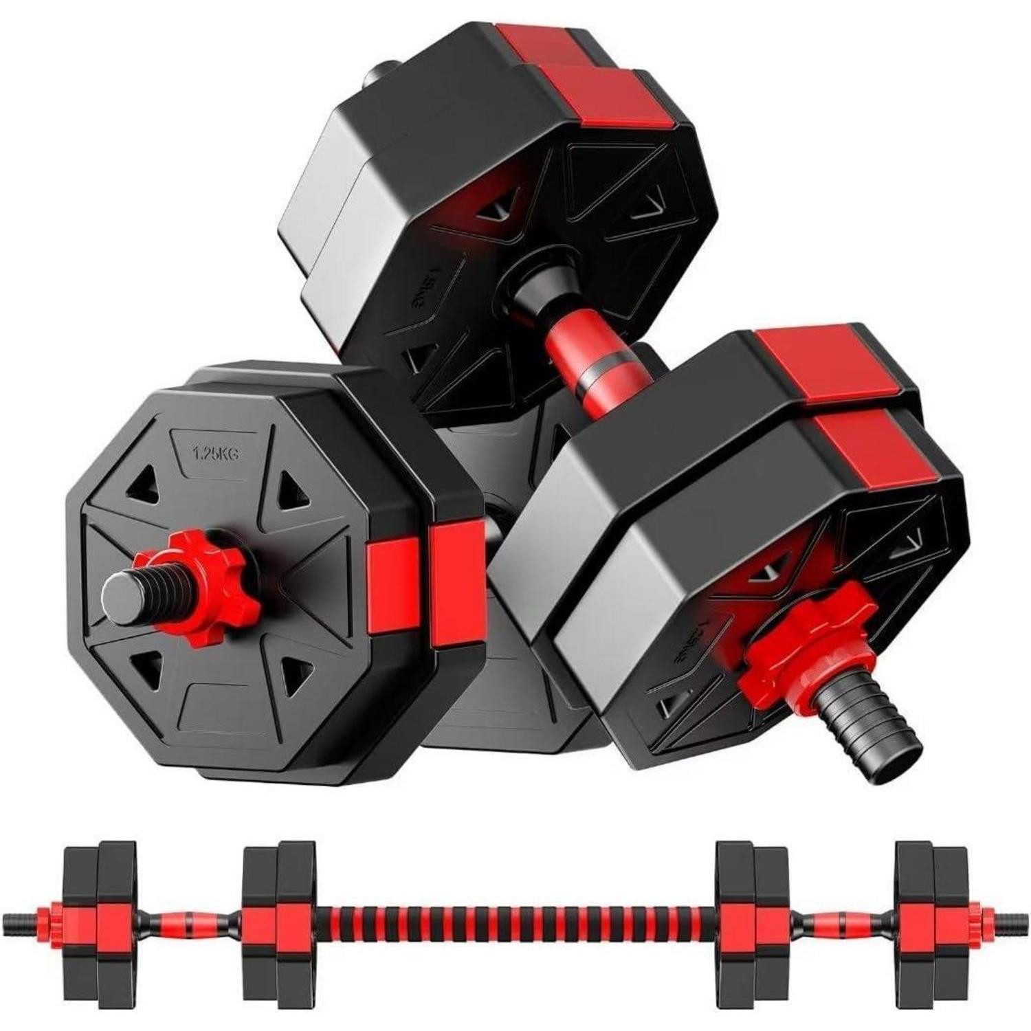 Hantel-Set Verstellbare Hanteln Set 10kg Kurzhanteln Achteckige Form 2 In 1
