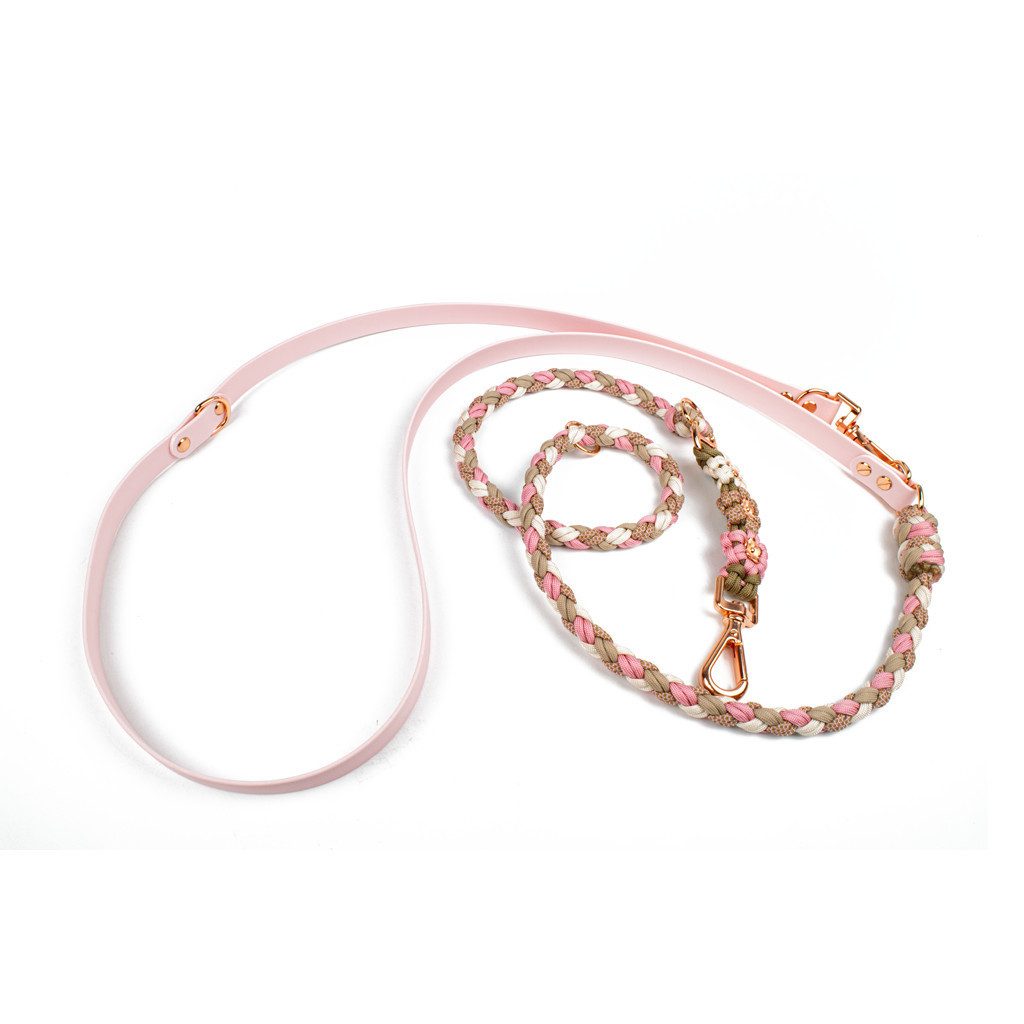 Tierluxe Hundeleine Blumen, Paracord, Biothane, Handgemacht