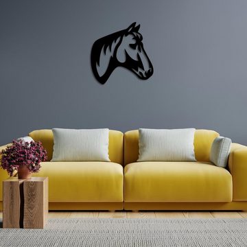 Namofactur 3D-Wandtattoo Pferdekopf aus Holz Wanddeko, Wandbild Pferd Dekoidee Geschenk für Reiter Pferde-Fan Wall Art