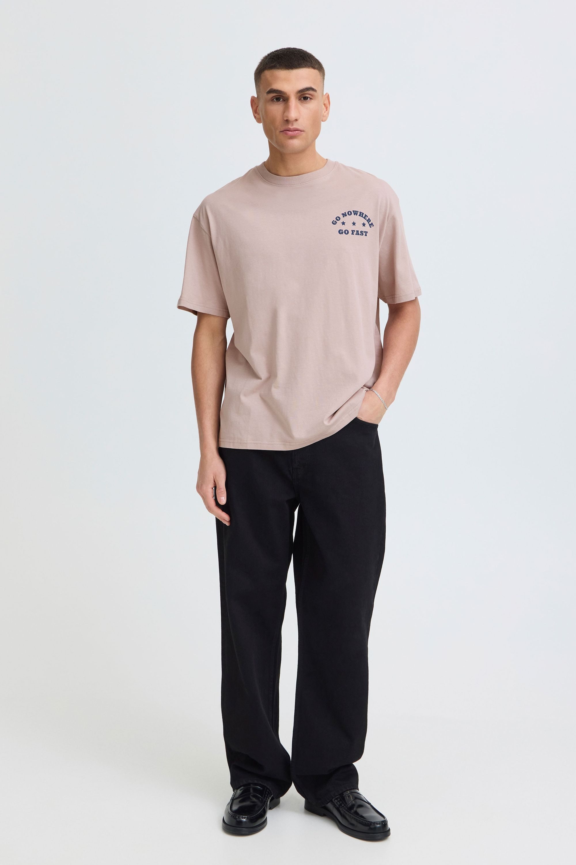 !Solid Rundhalsshirt SDUstance Lässiges T-Shirt mit Backprint - Loose Fit