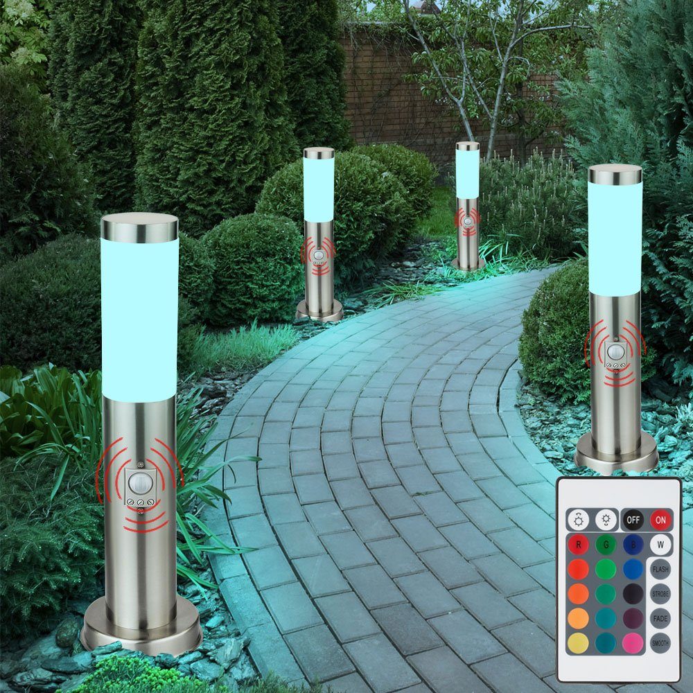 Globo LED Außen-Stehlampe, LED Fernbedienung Leuchtmittel Warmweiß, inklusive, Gartenleuchte Farbwechsel, Stehlampe mit dimmbar