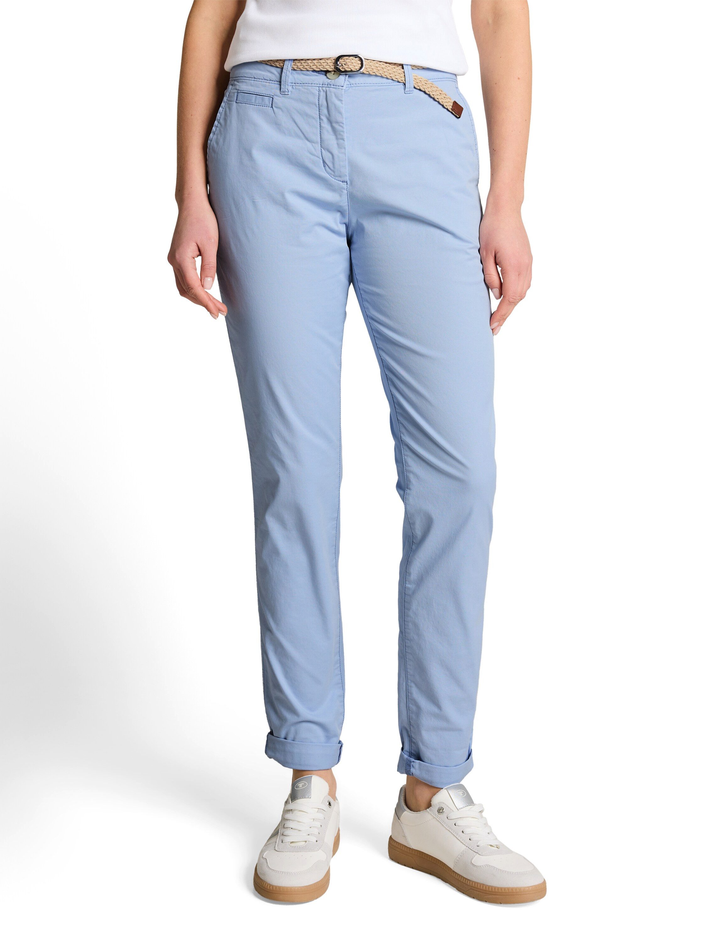 TOM TAILOR Chinohose mit Gürtel und Stretch