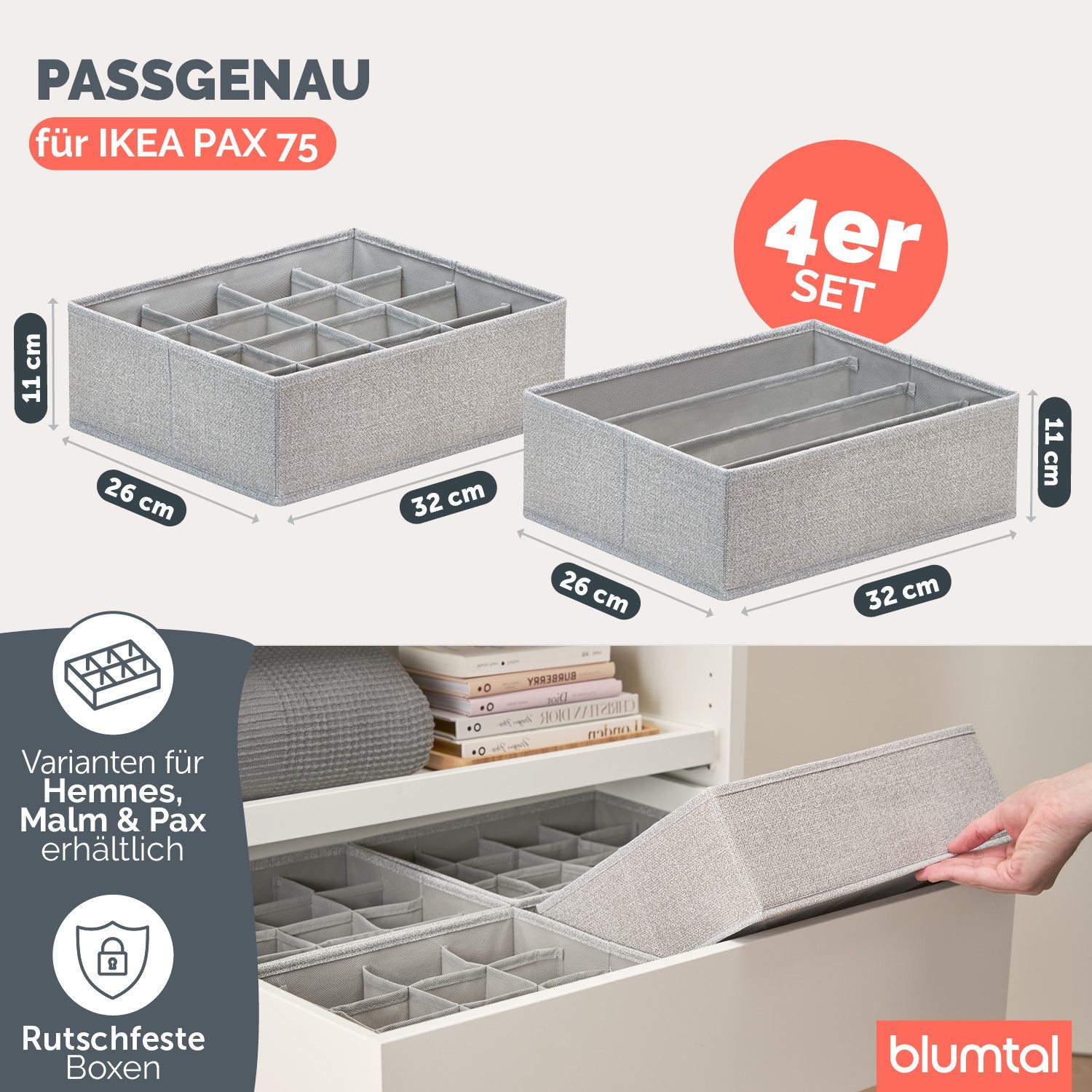 Blumtal Faltbox HEMNES, MALM, PAX Organizer Ordnungssystem Kleiderschrank ( günstig online kaufen