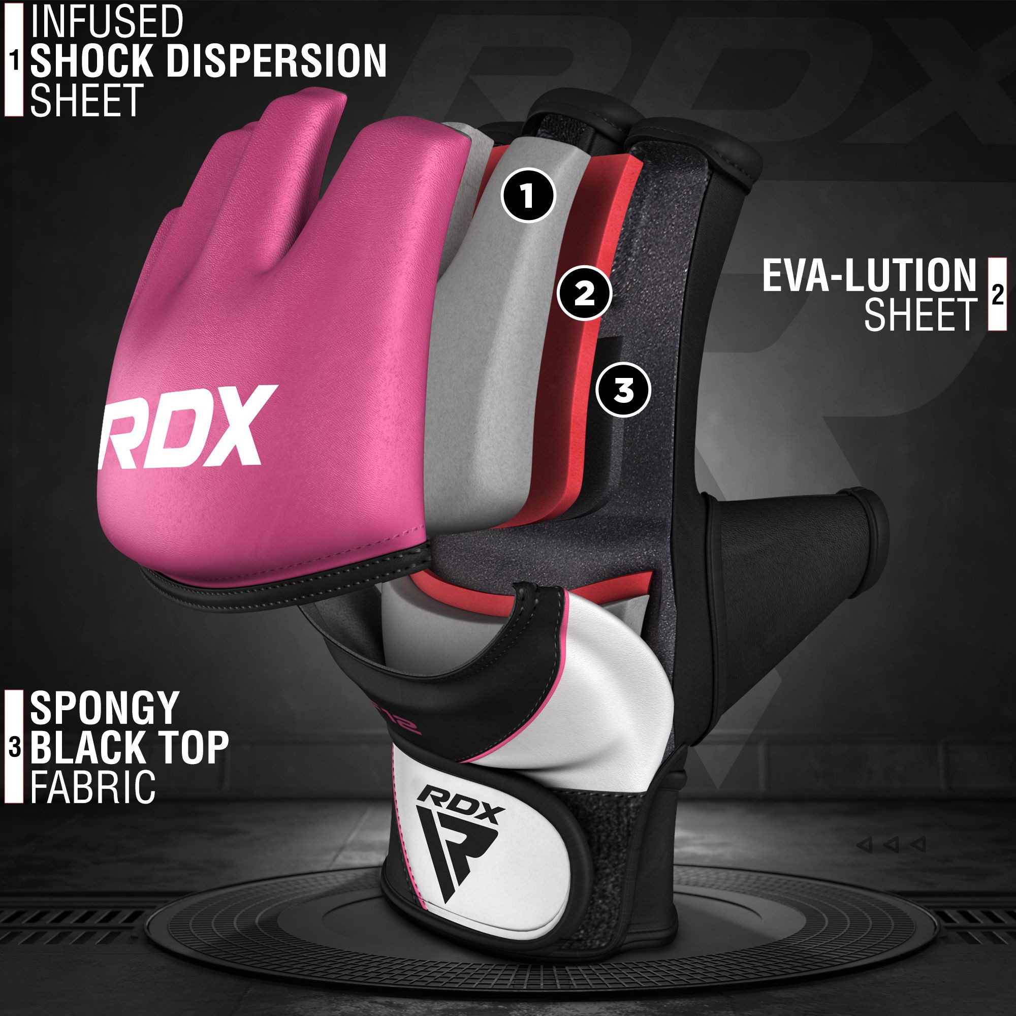 RDX Sports MMA-Handschuhe RDX Professionelle MMA Handschuhe, MMA Gloves Kampfsport Boxsack – Bild 5 von 5