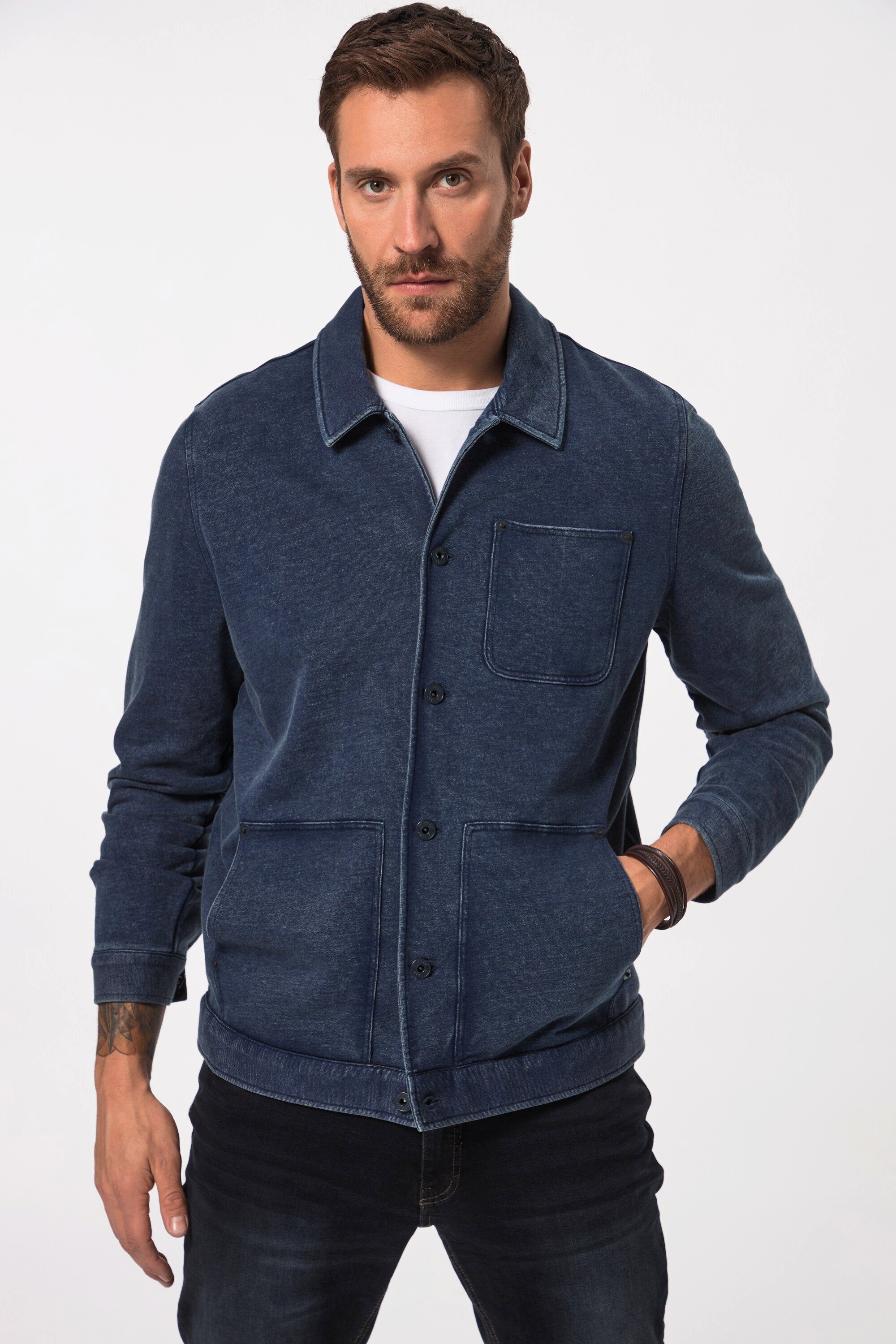 JP1880 Fleecejacke Sweatjacke Workerstyle Vintage Look