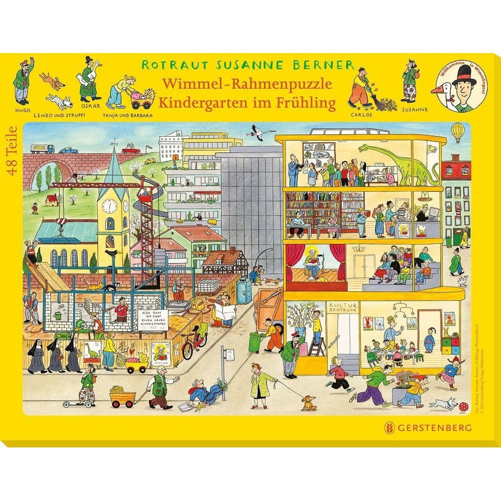 Gerstenberg Verlag Puzzle Wimmel-Rahmenpuzzle Frühling Motiv Kindergarten, Puzzleteile
