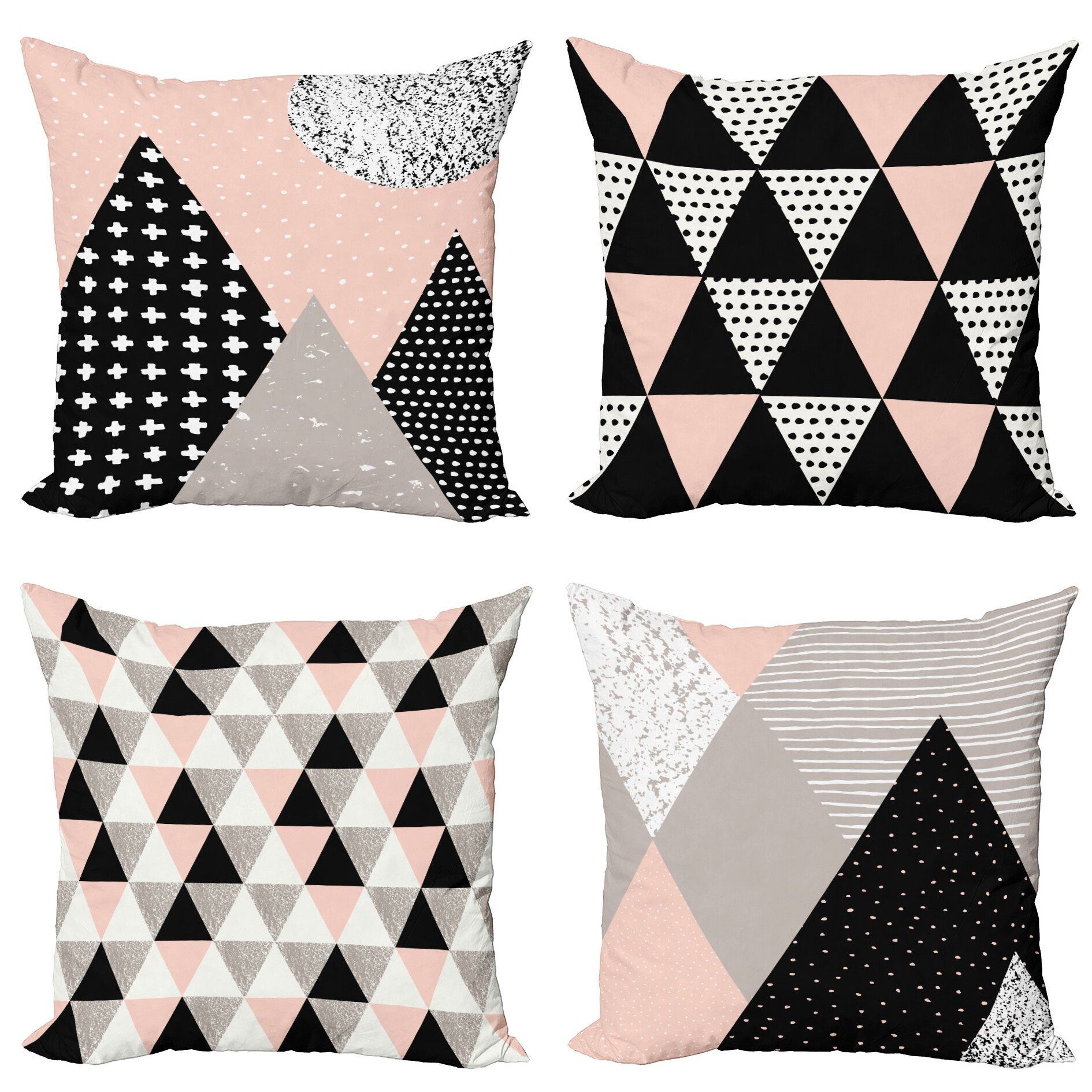 Doppelseitiger Geometric Gedämpfte Kissenbezüge Accent Pastell Modern Abakuhaus Stück), Design (4 Digitaldruck, Töne