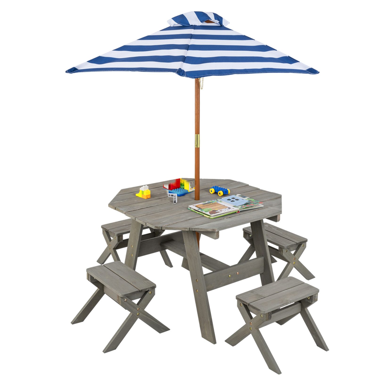 COSTWAY Garten-Kindersitzgruppe, (6-tlg), Kinder Picknicktisch, Gartenmöbel günstig online kaufen