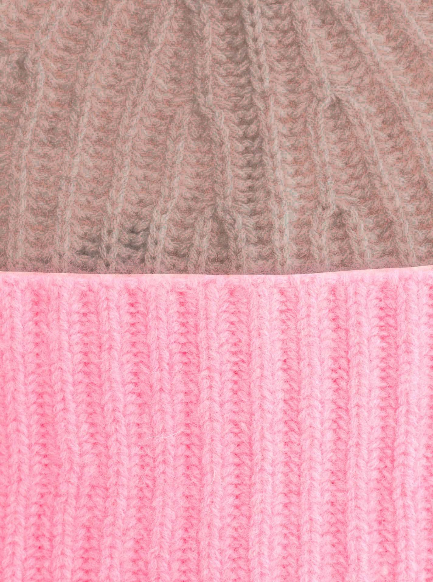 Zwillingsherz Strickmütze 100% Kaschmir Grobstrick Mütze "Zweifarbig"