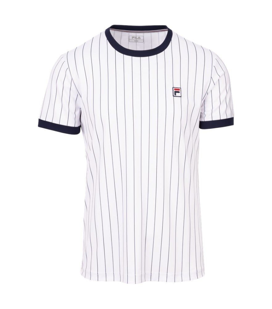 Fila T-Shirt BB1 Stripes (rec. Polyester) weiss/peacoatblau Herren