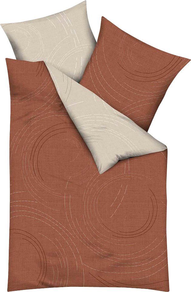 Kaeppel Wendebettwäsche JARO 100% Baumwolle, Mako-Satin, 2 teilig, mit Markenreißverschluss, zeitloses Design, pflegeleicht