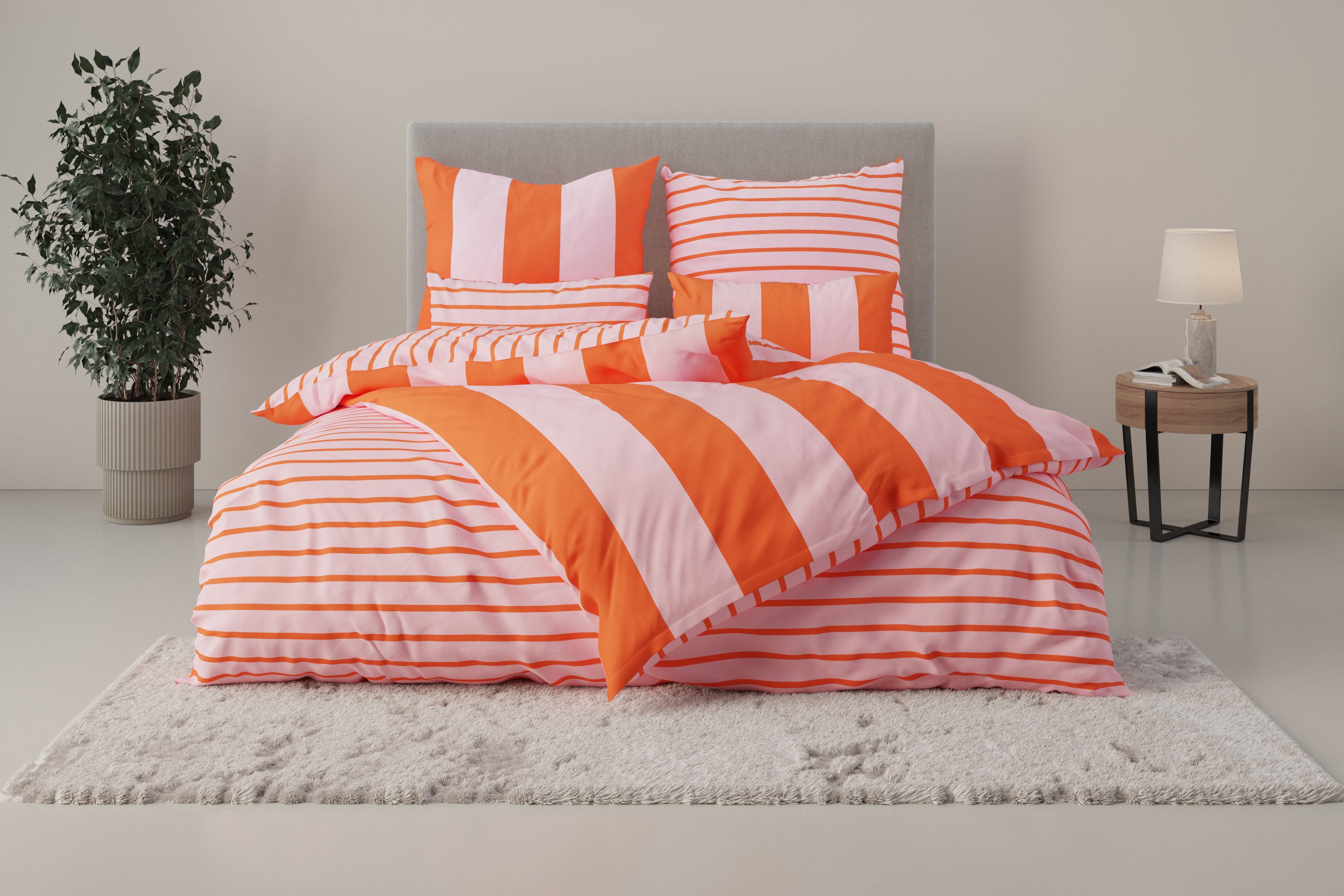 OTTO home Bettwäsche Sari Trend, Linon, 3 teilig, moderne Bettwäsche mit St günstig online kaufen