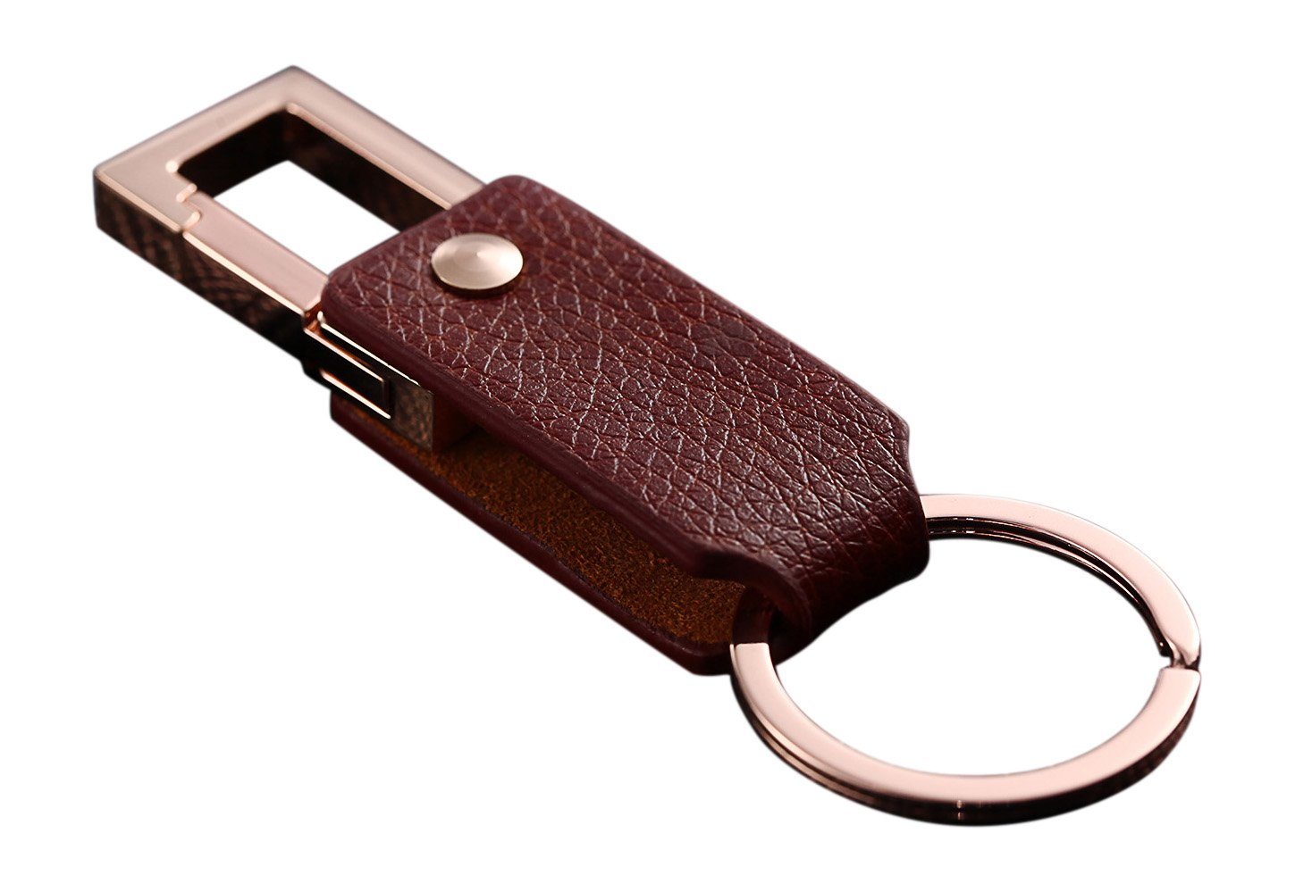 Cerbery Schlüsselanhänger Schlüsselanhänger aus Leder mit Ringen und Geschenkbox - Auto Geschenk Schlüsselband Schlüsselbund Schlüsselhalter Schlüsselring, Kunstleder
