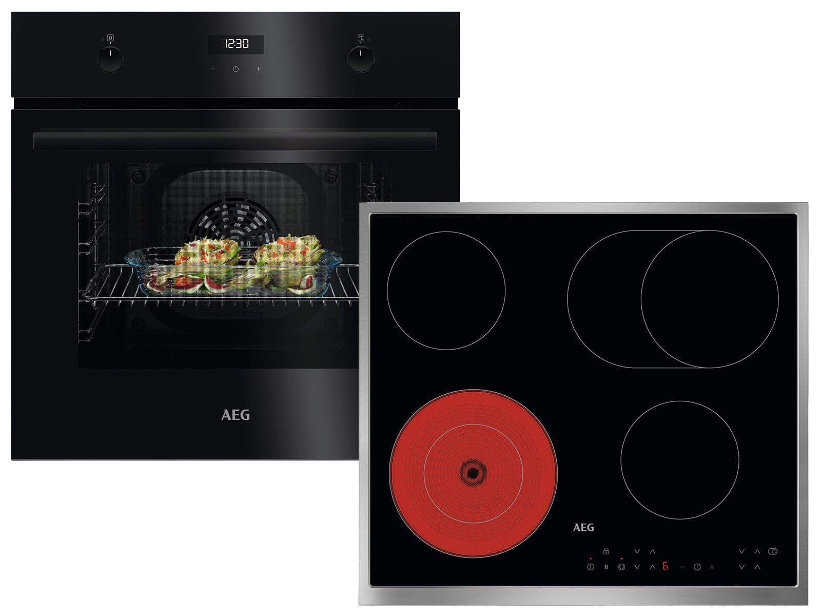 AEG Backofen-Set, mit kein Auszug vorhanden, Reinigung mit Wasser / Dampf, Timer