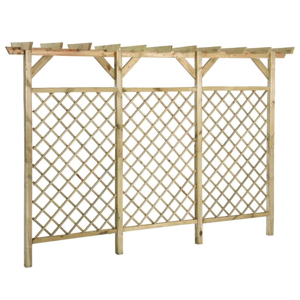 furnicato Zaun Gitterzaun mit Pergola-Oberteil aus grün imprägniertem Massivholz 30, (1-St)