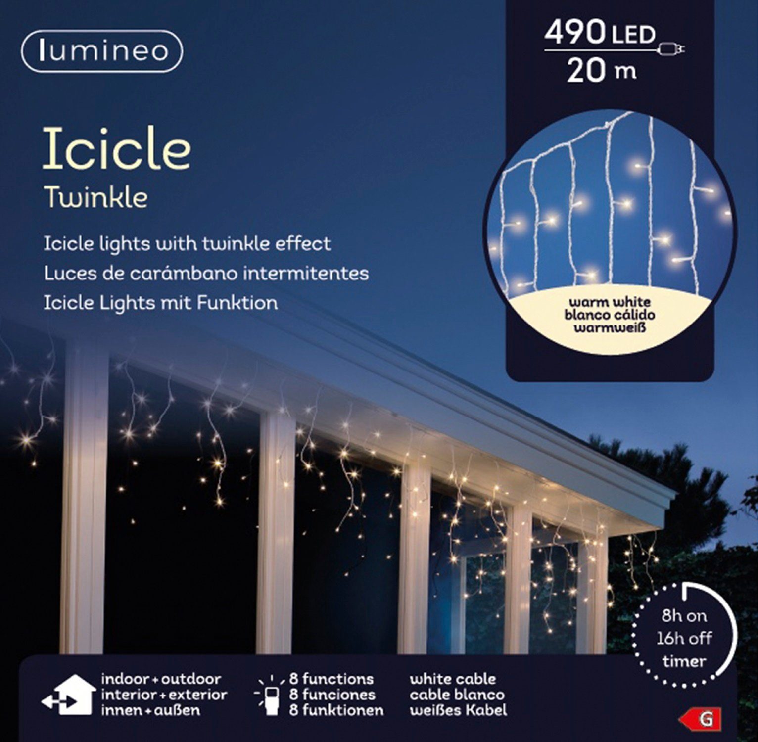Lumineo LED-Lichterkette Lumineo Lichtervorhang ICICLE TWINKLE 490 LED 20 m günstig online kaufen