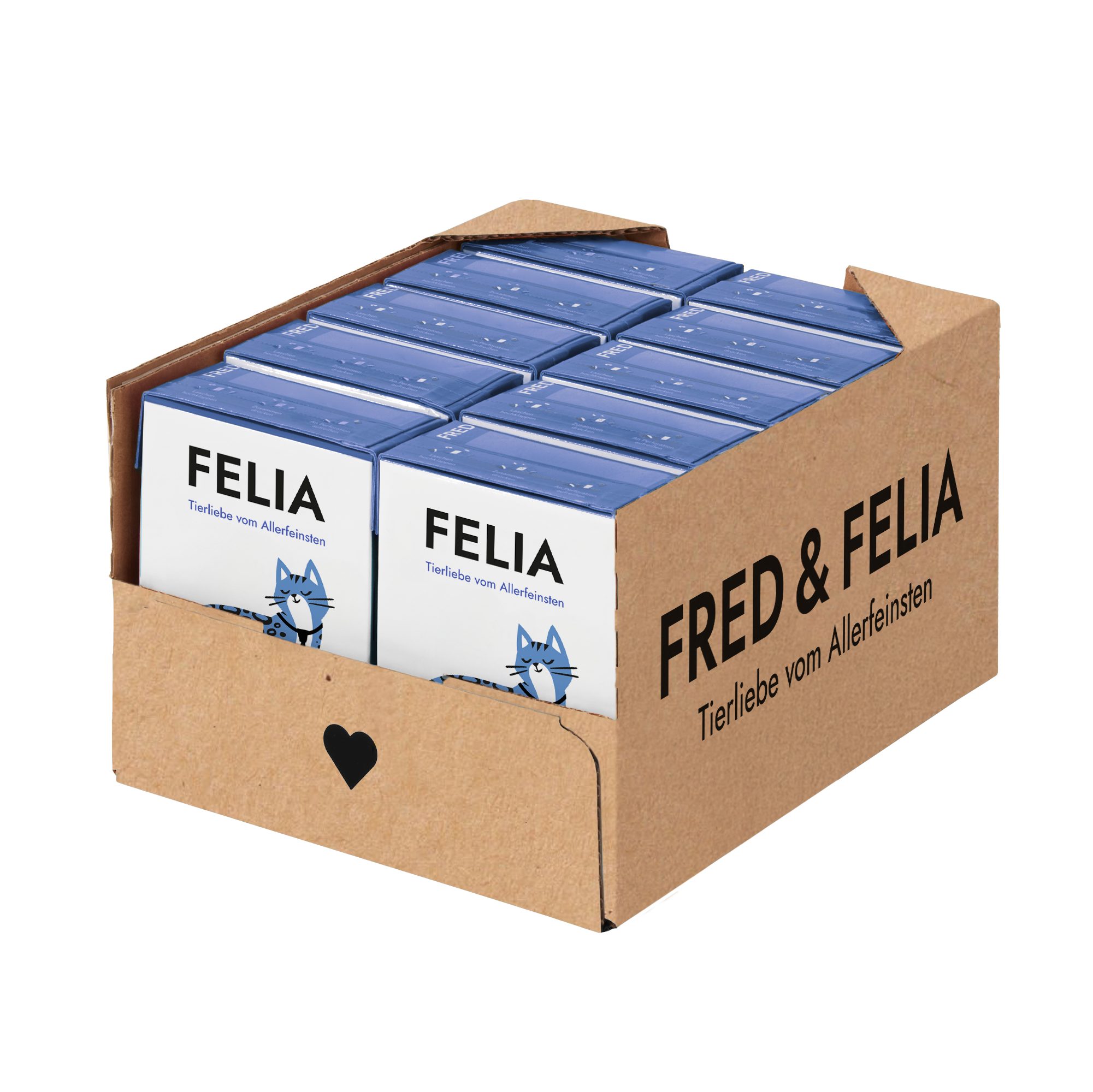 FRED & FELIA FELIA Surf & Turf (10er Pack), Nassfutter für: Katzen, Getreidefrei, ohne künstliche Zusätze