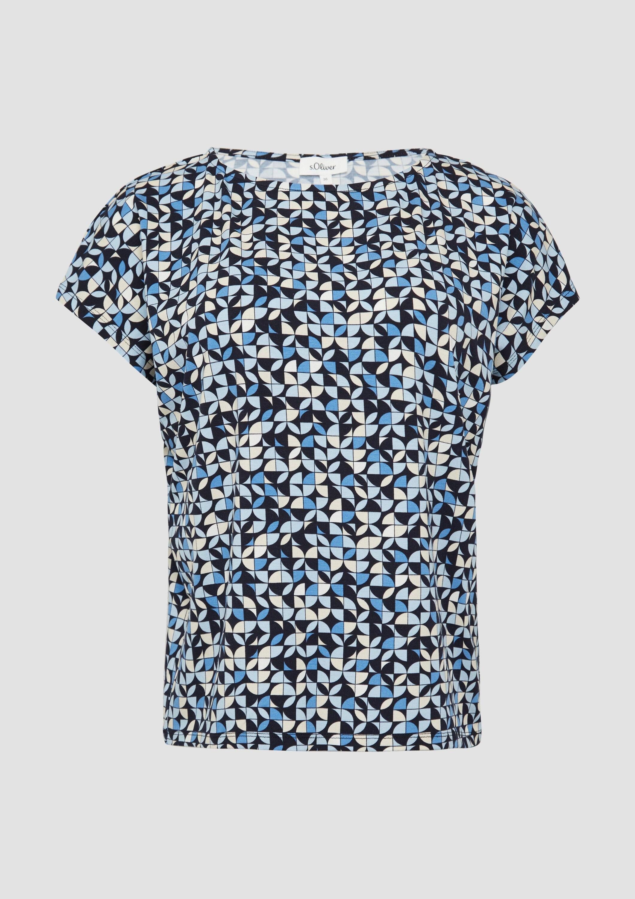 s.Oliver Kurzarmshirt T-Shirt T-Shirt aus Viskosestretch im Relaxed Fit