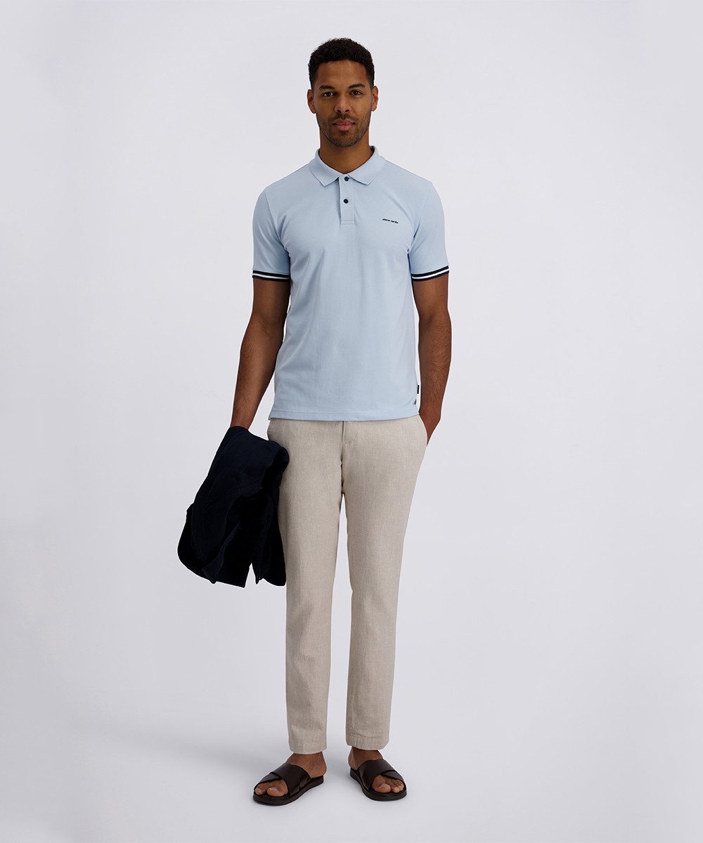 Pierre Cardin Poloshirt Poloshirt uni pique mit Logo Schriftzug