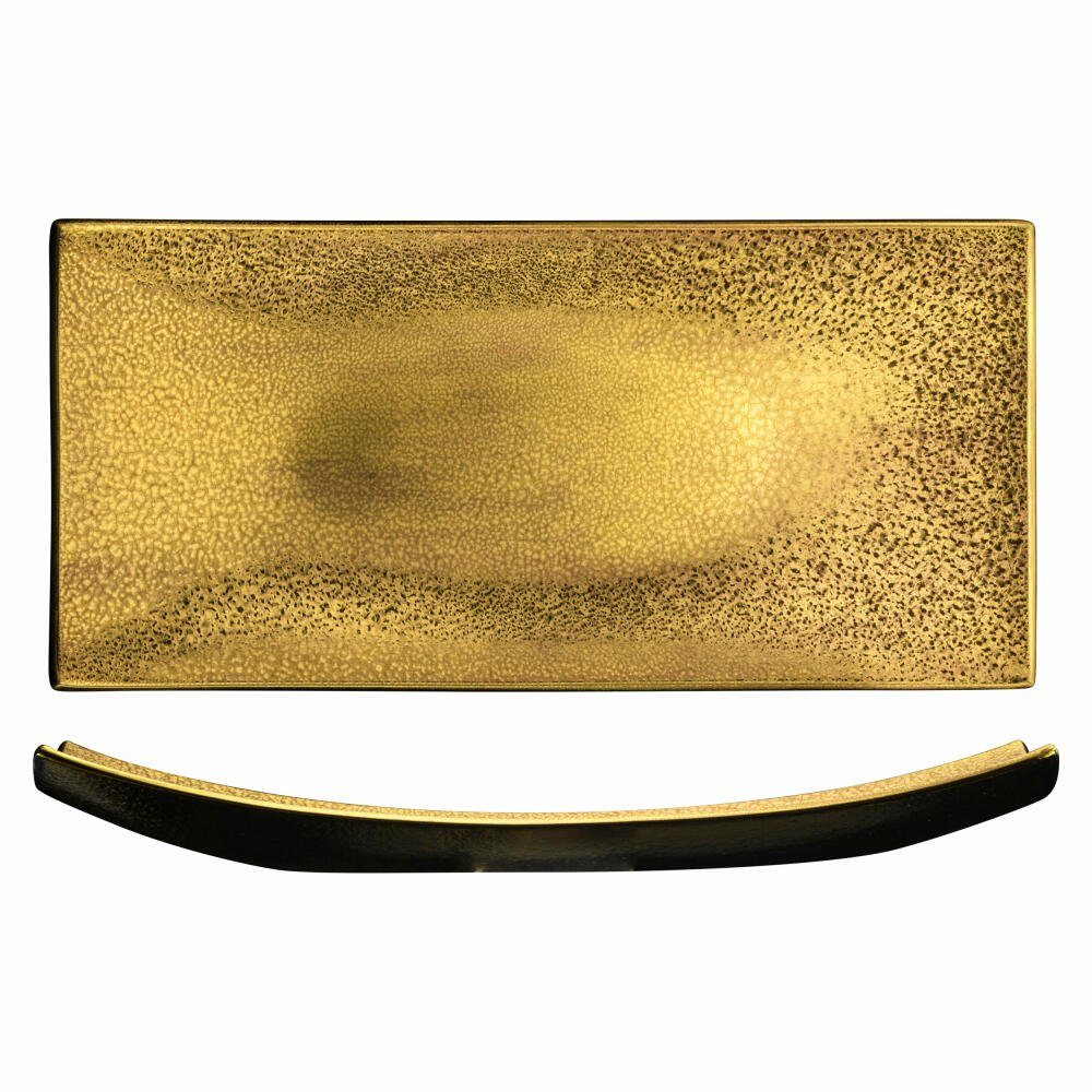 Eisch Servierplatte Gold cm, 39 18 hochwertigem Aus x Kristallglas Rush Kristallglas