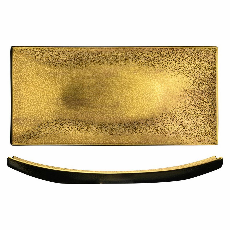 Eisch Servierplatte Gold Rush 39 x 18 cm, Kristallglas, Aus hochwertigem  Kristallglas