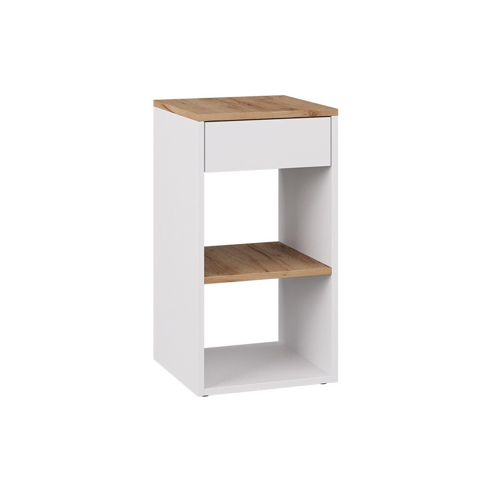 Vicco Nachtschrank Dany, Weiß/Goldkraft Eiche/Goldkraft Eiche, 35 x 65 cm mit 1 Schub... (1-St)