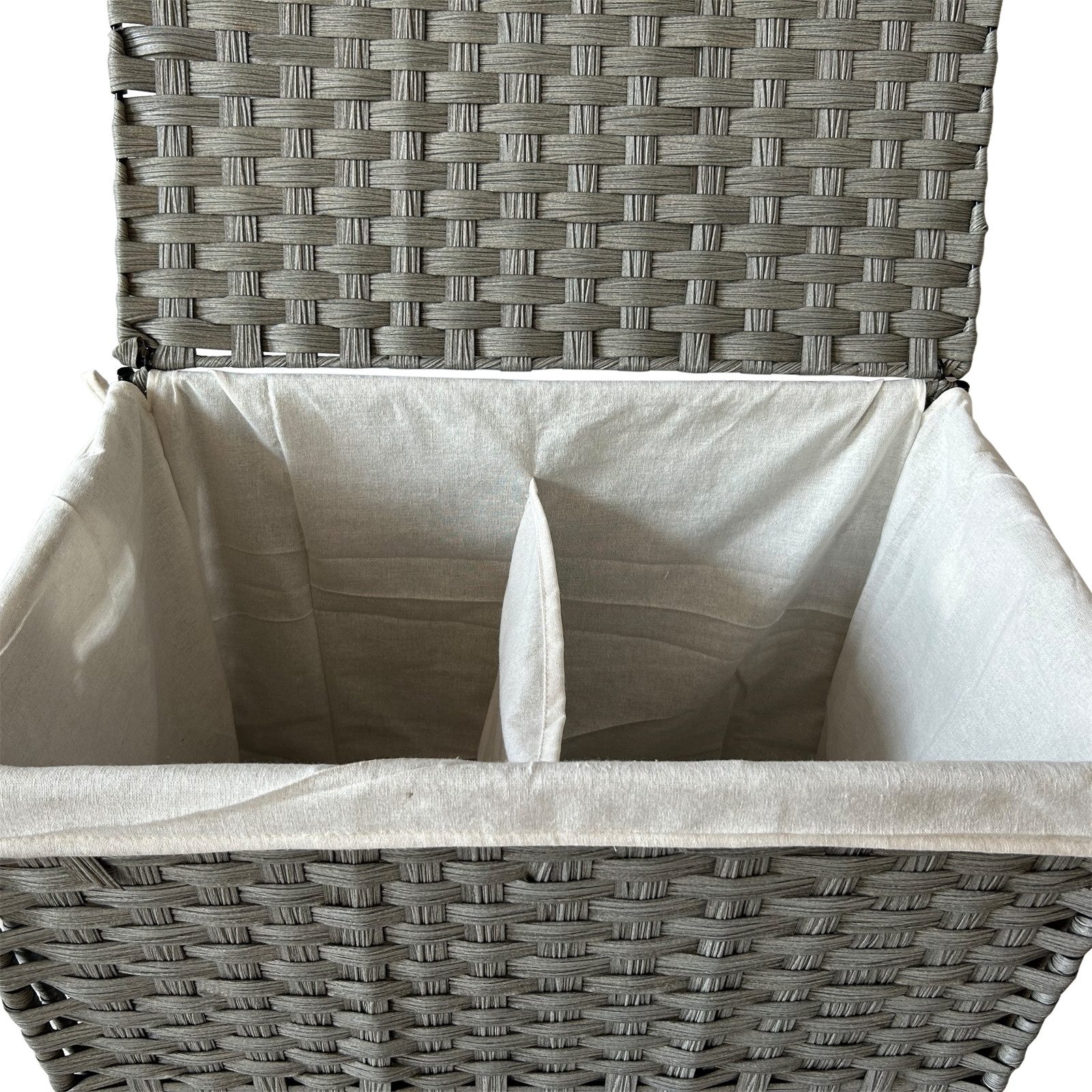 HTI-Living Wäschekorb Wäschesammler 108 Liter Briena Grau (Stück, 1 St., 1 Wäschesammler), Wäschekorb Polyrattan auf Rollen