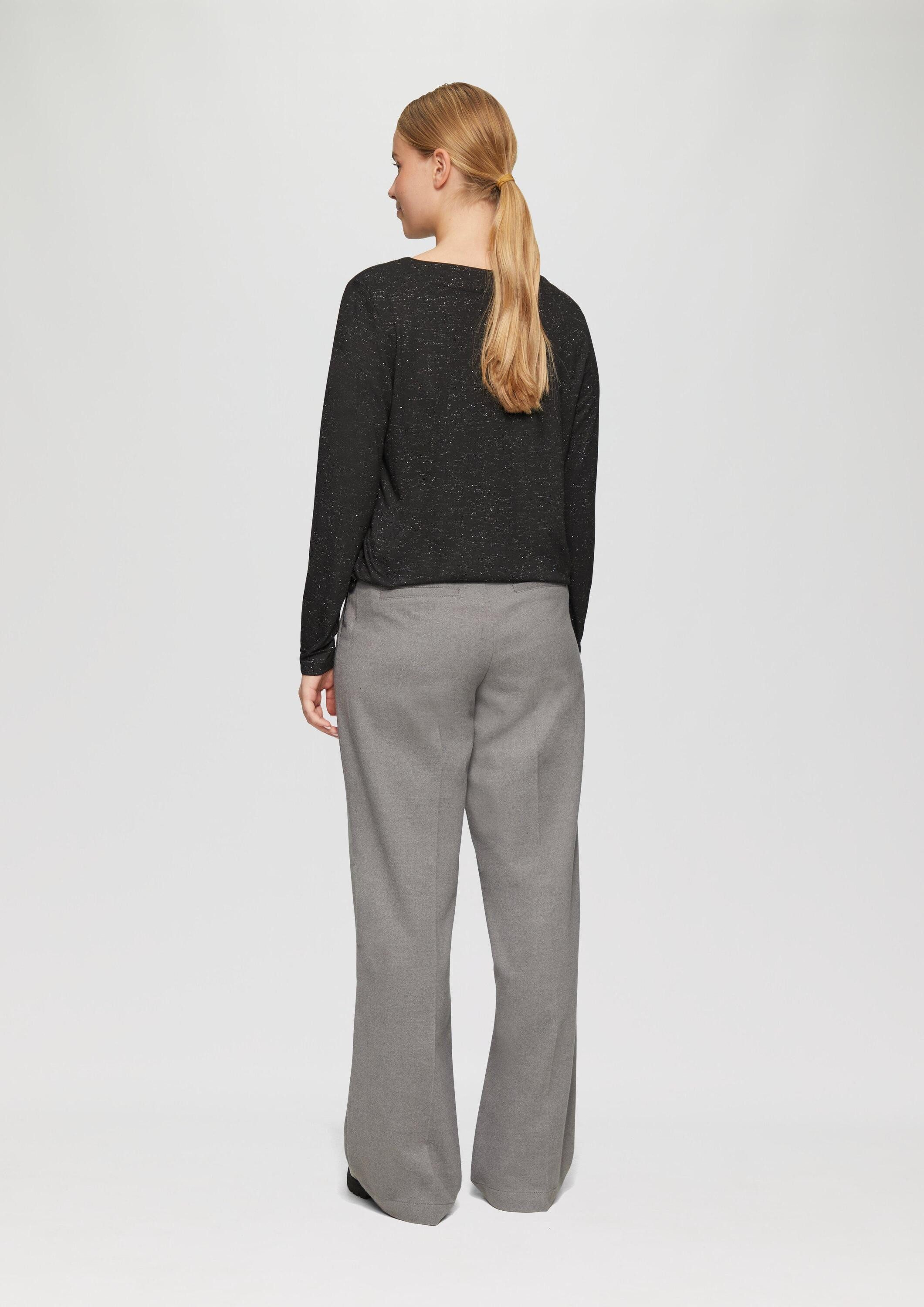 s.Oliver Langarmshirt T-Shirt Langarm-Shirt mit Metallic-Effekt