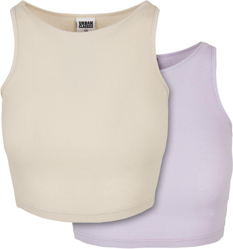 URBAN CLASSICS Muskelshirt "Urban Classics Damen Ladies Cropped Rib Top 2-P günstig online kaufen