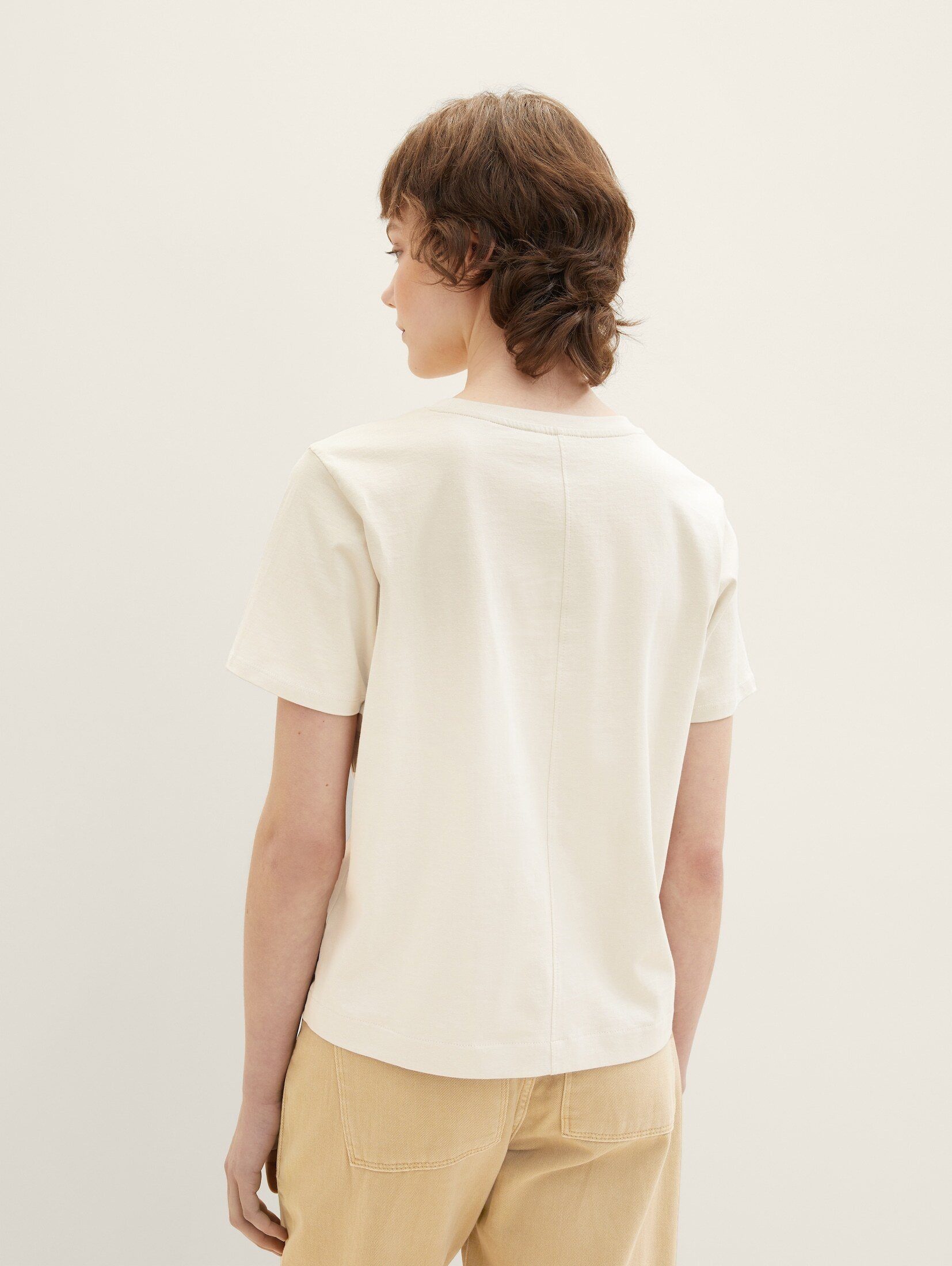 Langarmshirt TAILOR mit Denim T-Shirt Textprint TOM