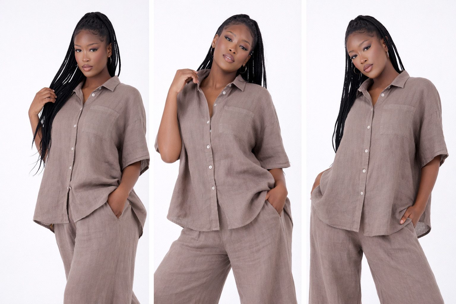 YC Fashion & Style Hemdbluse Leinenbluse mit Brusttasche One Size (34-40) i günstig online kaufen