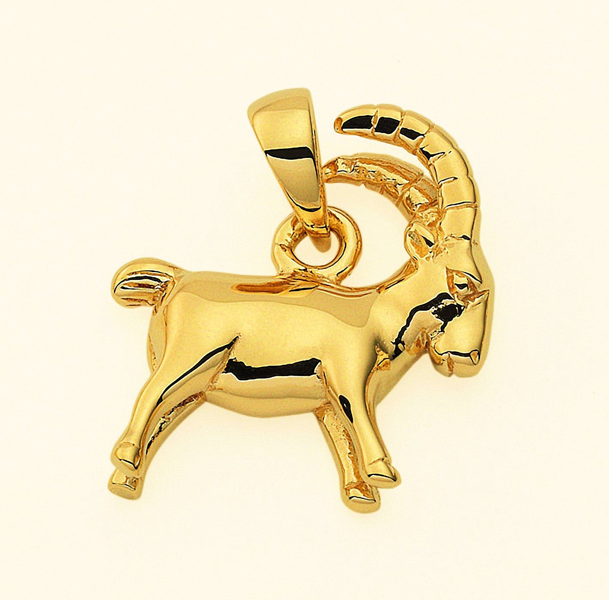 Anhänger mit Sternzeichen Kette Schmuckset - Adelia´s Anhänger Set Steinbock, Gold 585 mit Halskette