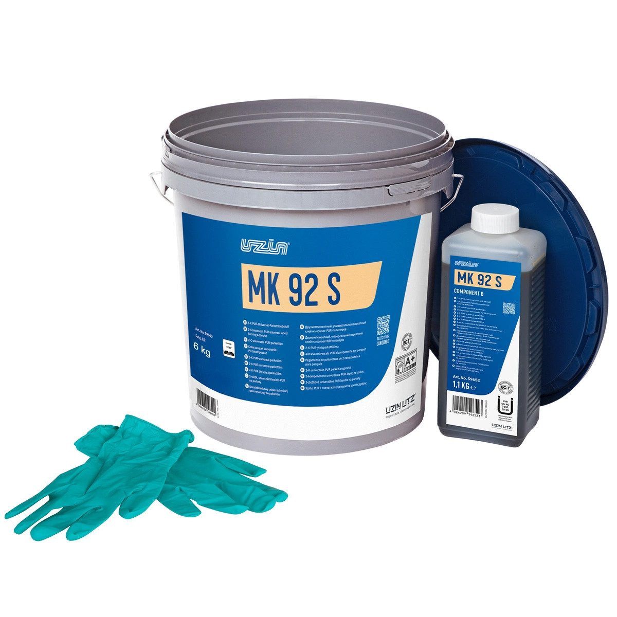 Uzin Parkettkleber Uzin MK 92 S 2-K PUR-Parkettklebstoff Parket A/B Universal Kleber 6kg, (1-tlg)