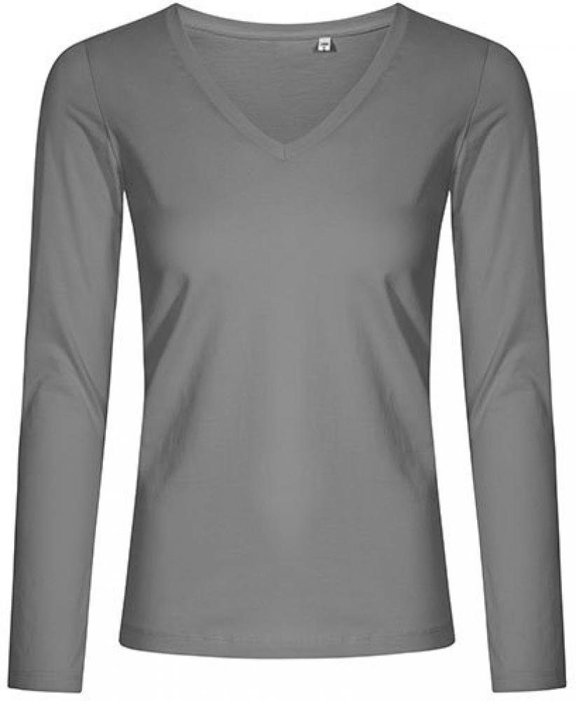 Promodoro Langarmshirt Damen V-Neck T-Shirt Longsleeve, Gekämmte Baumwolle