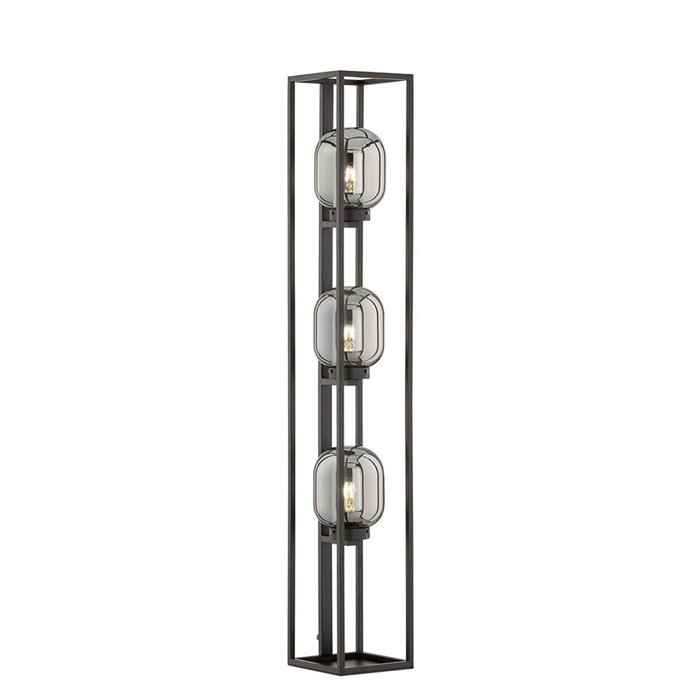 etc-shop Stehlampe, Stehleuchte Standlampe Wohnzimmerlampe Metall Schwarz H 130 cm