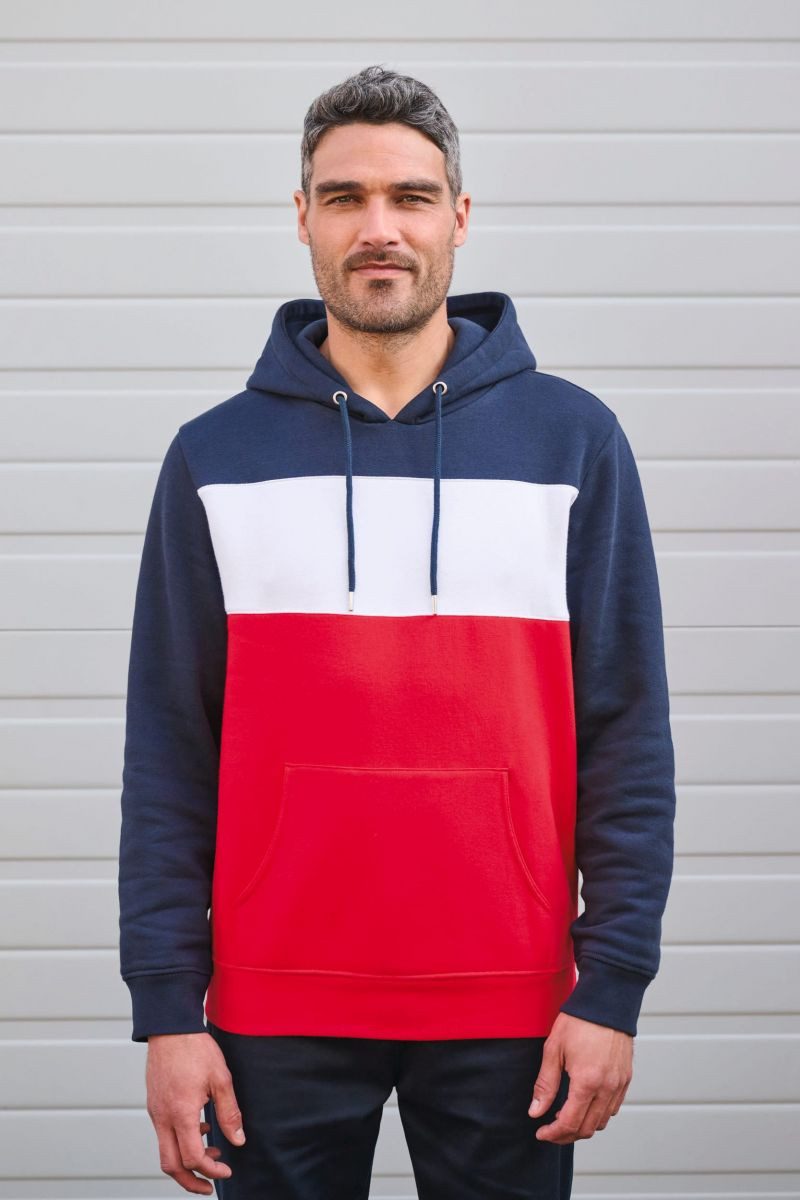 Kariban Kapuzenpullover Dreifarbiges Kapuzensweatshirt, Unisex