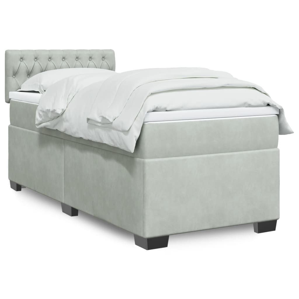 vidaXL Bett Boxspringbett mit Matratze Hellgrau günstig online kaufen