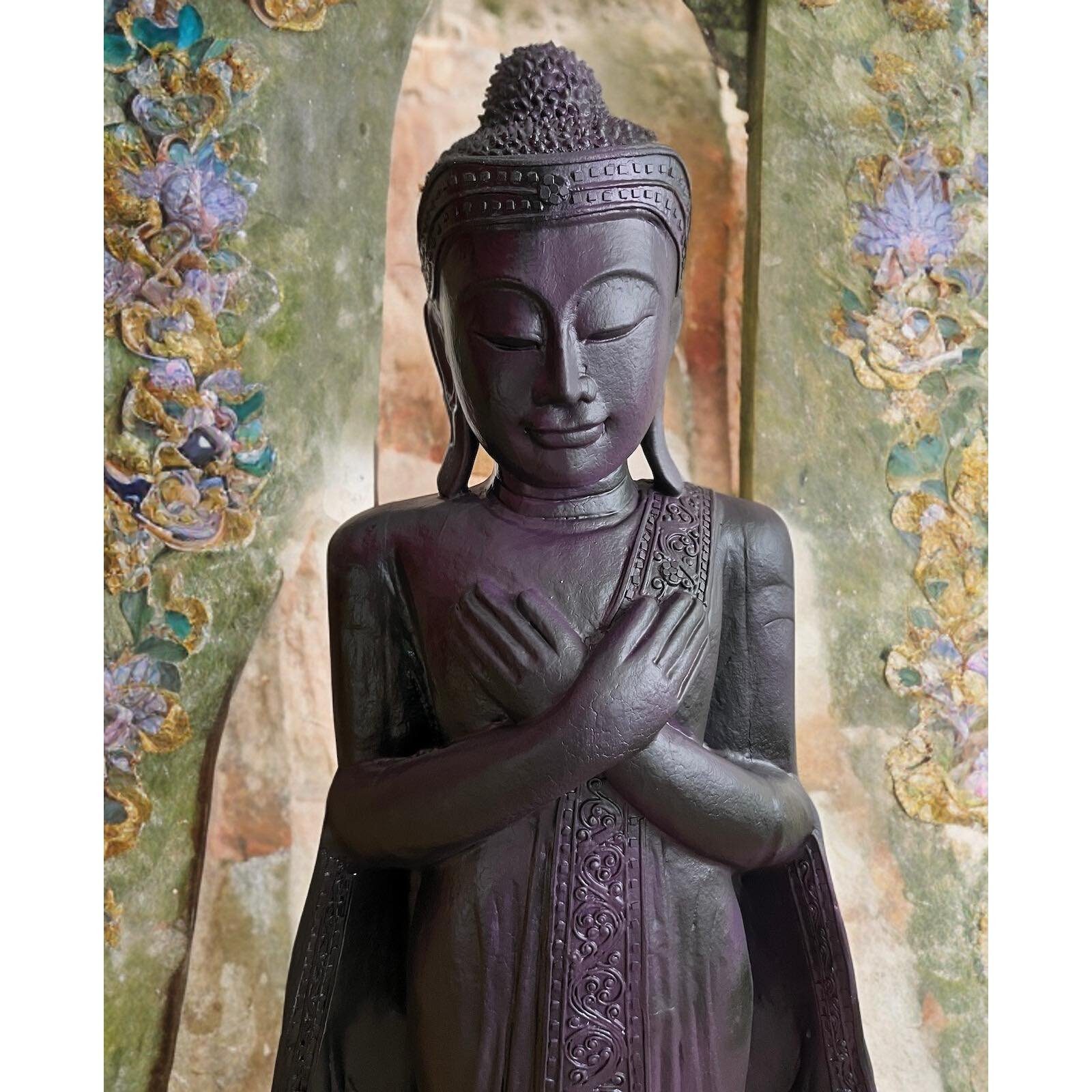 143cm Statue 'Freitag' Thailand Asien Wochentags Buddhafigur Buddha groß LifeStyle Holz Figur