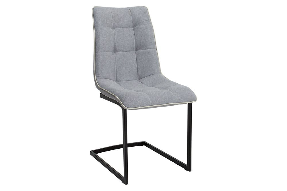 riess-ambiente Freischwinger MIAMI hellgrau / schwarz (1 St), Esszimmer · Webstoff · Metall · Industrial